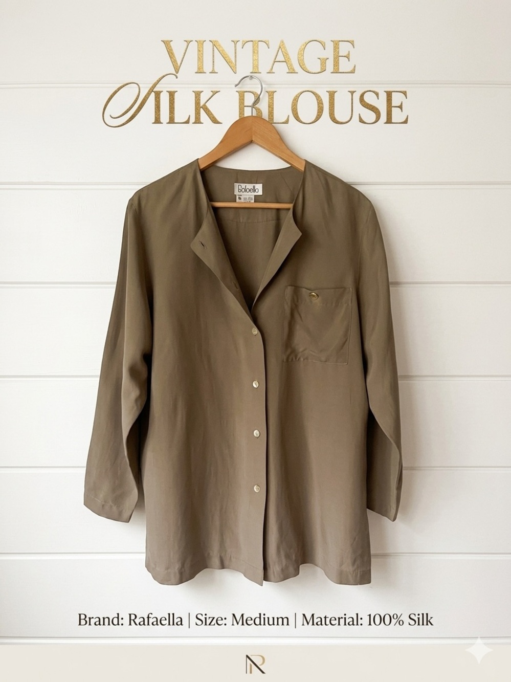 Rafaella • Vintage Silk Button Down • Size Medium